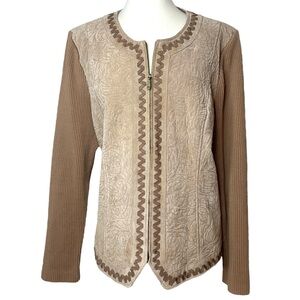 PETER NYGARD VINTAGE SUEDE & SWEATER ZIP UP JACKET